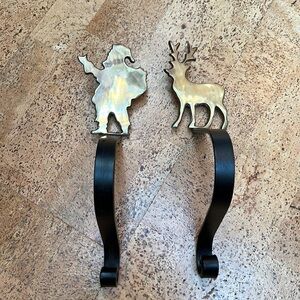 Stocking holders- Gorgeous!!! 🤩🎄Vintage, brass and steel 🦌